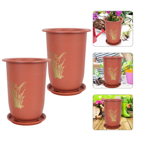 ULTNICE 2 Sets Flower Planting Holder for Orchids Indoor Planter Pots Modern Design