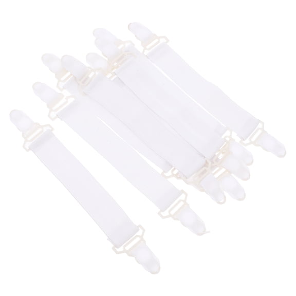 ULTNICE 2 Sets Non Slip Bed Sheet Clips Elastic Band for Fixing Sheet White