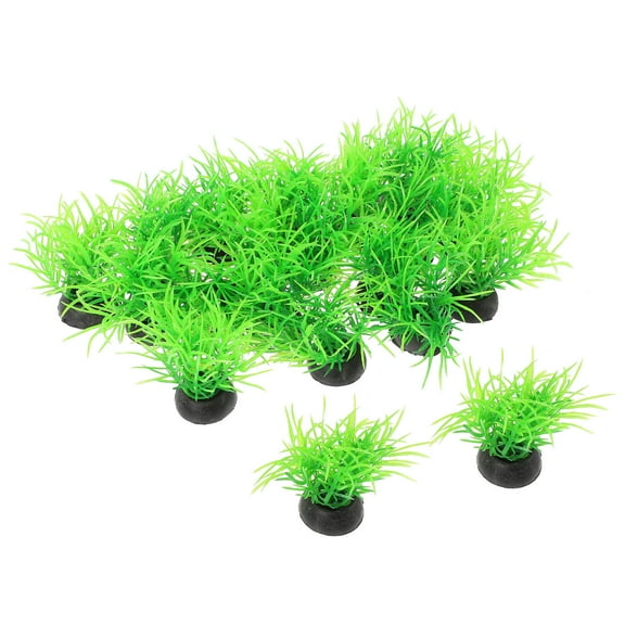 ULTNICE 20Pack Aquarium Ornament Green Plastic Fish Tank Accessory Pet Play and Hide Fun