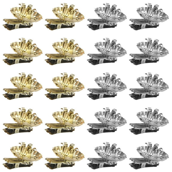 ULTNICE 20Pack Candle Holder Clips Metal Tail Clip Shape for Christmas Party Decorative Item