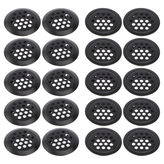 ULTNICE 20Pcs Circular Ventilation Plate Black Stainless Steel for Homeowners