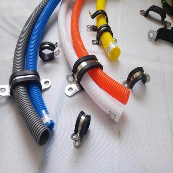 ULTNICE Cable Tension Clamps Wire Clamps Black Rubber Stainless Steel 20Pcs 1.8X1.7In