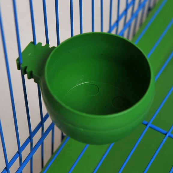 ULTNICE 20Set Bird Bowl Green Plastic Round for Daily Use Feeding Time