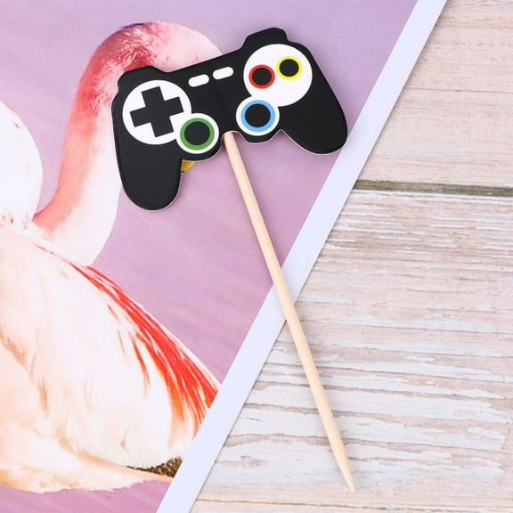 ULTNICE 24PCS Cupcake Party Game Black Cake Toppers for Corporate Events Celebration