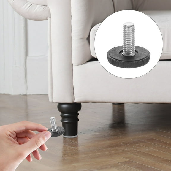 ULTNICE 24Pcs Chair Levelers Screw Furniture Leg Risers 1.1x1.0x1.0in Iron Plastic
