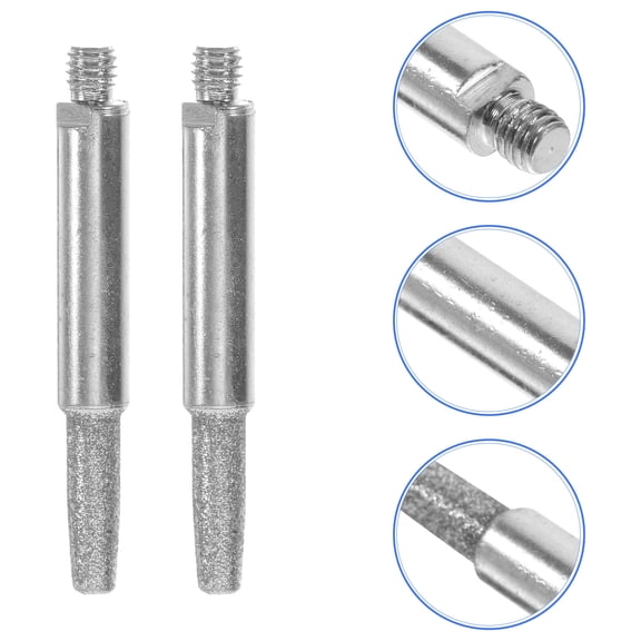 ULTNICE 2Pack Chainsaw Sharpener for Chainsaw Silver Iron Corundum Round Dual-Grit Sharpening Stone 5.50X0.60X0.60cm