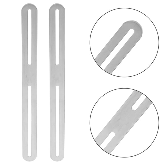 ULTNICE 2Pcs Adjustable Flat Straight Brace Brackets Stainless Steel Furniture Repair Slot Plate 10.93X0.90X0.08In