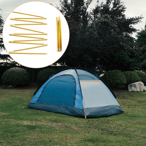 ULTNICE 2Pcs Golden Telescoping Tent Poles Lightweight Folding Canopy Support for Hiking