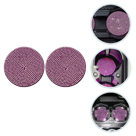 ULTNICE 2Pcs Car Non-skid Cup Coasters PVC Round Easy to Clean for Car Owners