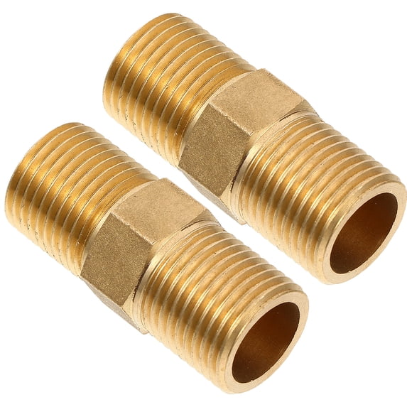 ULTNICE 2Pcs Garden Water Pipe Connectors Brass Golden for Water Heating