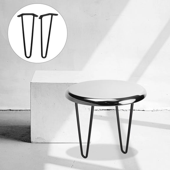 ULTNICE Hair Pin Table Legs Metal Black for Mini Desk Home Use 2Pcs 11.9X6.3X1In