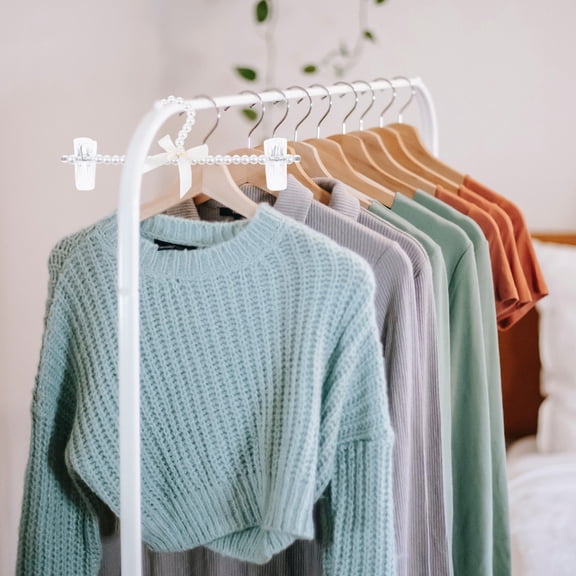 ULTNICE 2Pcs Hangers Pearls Protect Clothes Luxury for Laundries Wardrobe Organization