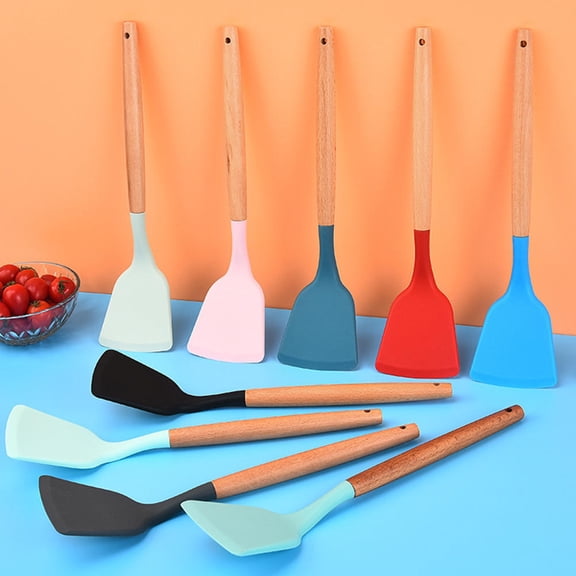 ULTNICE 2Pcs Kitchen Food Grade Silicone Spatulas with Non-stick and Ergonomic Design
