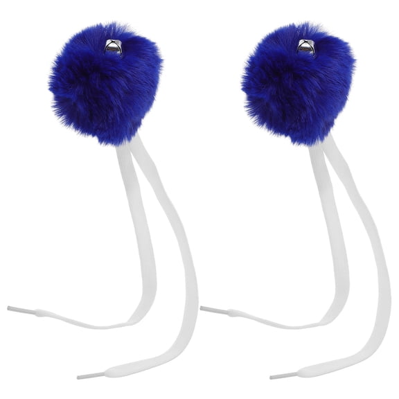 ULTNICE 2Pcs Sound-making Pompom with Bell for Skates Dark Blue Artificial Wool Roller Skate Accessories