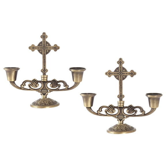 ULTNICE 2Pcs Tealight Candles Holders European Style Zinc Alloy for Tabletop Decorations