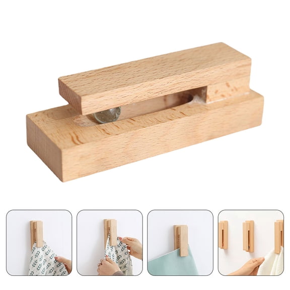 ULTNICE Towel Rack for Bathroom Wall Wooden Rack Brown 2Pcs