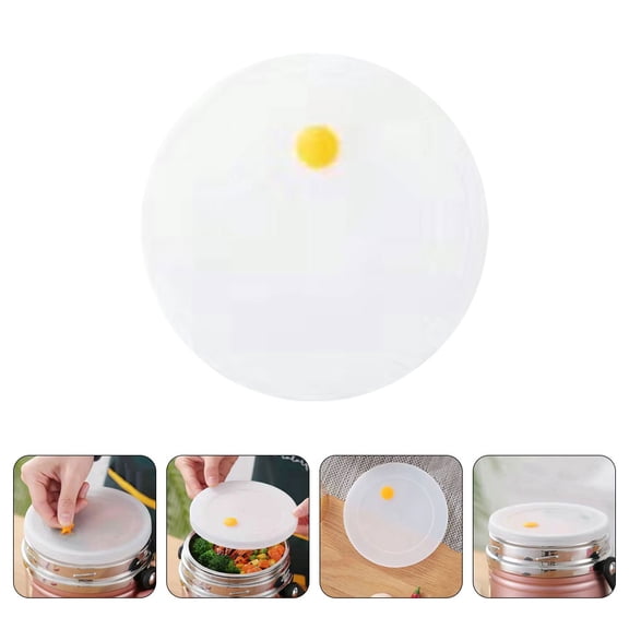 ULTNICE 2Pcs White Plastic Sealing Lids for Home Use Prevent Leakage and Protect Food 5X5X0.4In