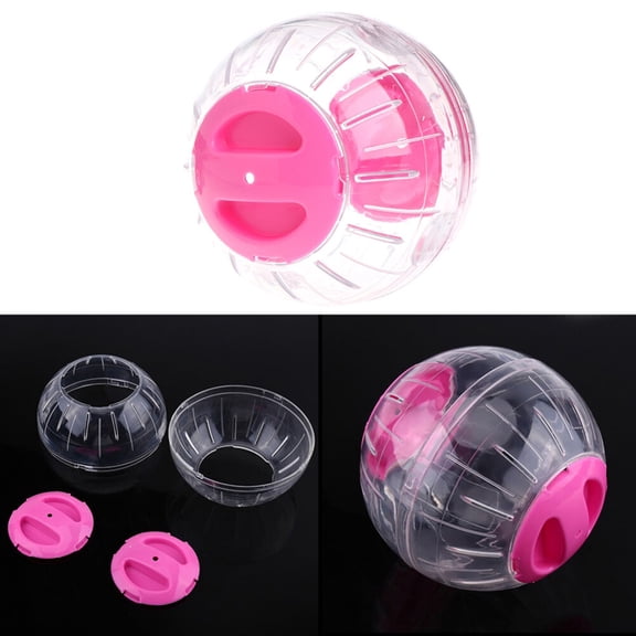 ULTNICE 2Set Interactive Fun Exercise Ball Plastic Pink for Small Animal Pet