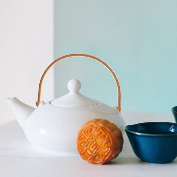 ULTNICE Teapot Handle Beech Copper Alloy 2Set 4.7X3.5X0.6In