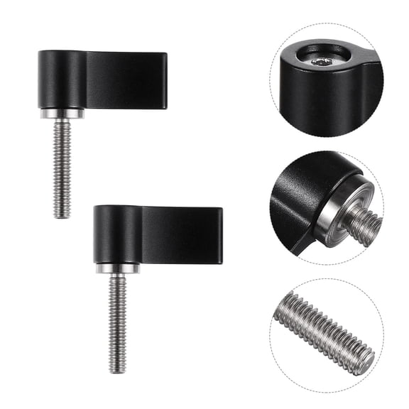 ULTNICE 2Pcs Durable Computer Case Screws Adjustable Black Aluminum Alloy for Tightening