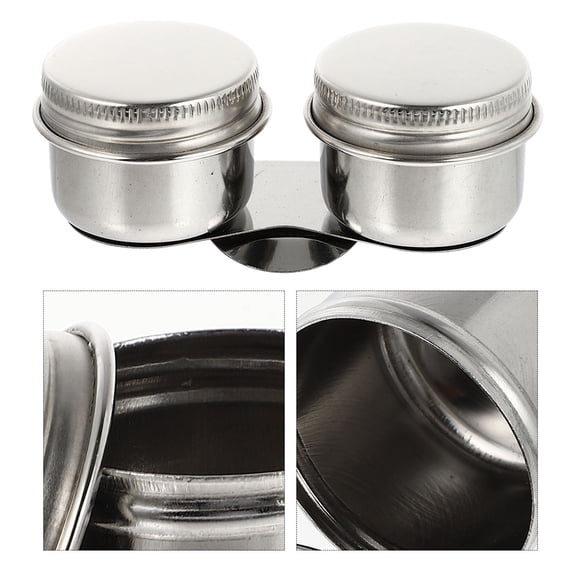 ULTNICE 2Pcs Stainless Steel Oil Palette Cup Brush Washer with Lid for Paint Brush Cleaning and Color Mixing