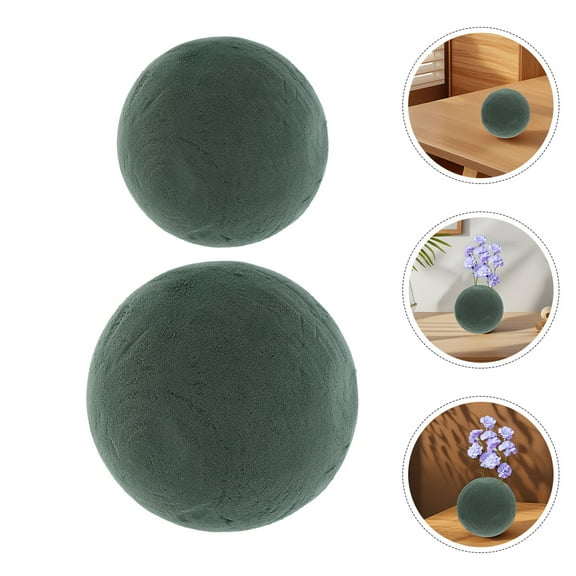 ULTNICE 2pcs Craft Foam Green Flower Foam Spheres Dark Green Reinforced Stability Weddings
