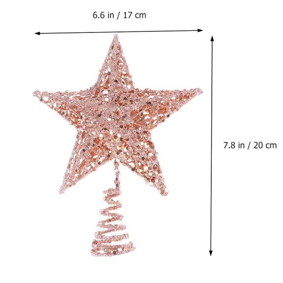 ULTNICE Glittering Christmas Star Topper 2Pcs Pink Iron Ornament for Festive Decoration