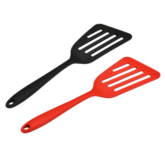 ULTNICE 2pcs Silicone Fish Turner Spatula Black Easy to Clean Kitchen Use