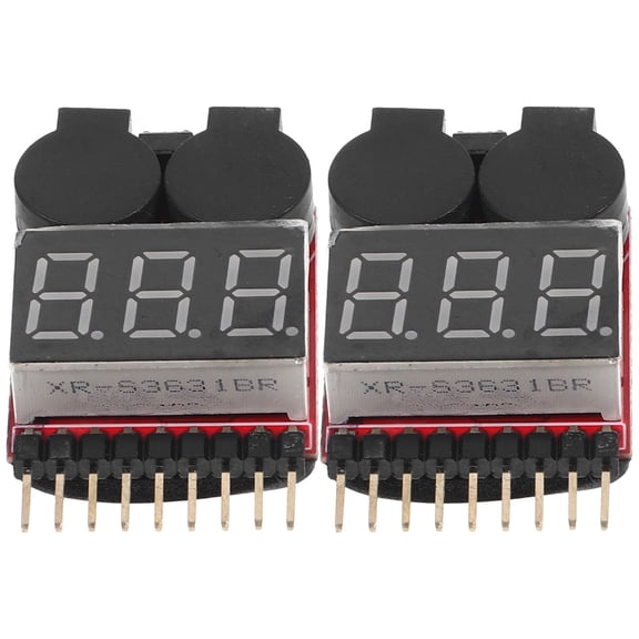 ULTNICE 2pcs Voltage Monitor Car Voltage Gauge Tester Plastic Black Travel