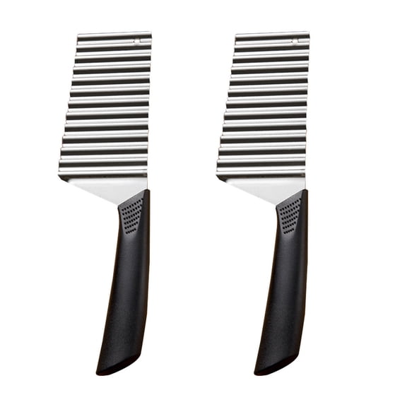 ULTNICE 2pcs Wave Shape Cutter Potato Slicing Tool Kitchen Gadget For Crinkle Cuts And Creative Veggie Shapes