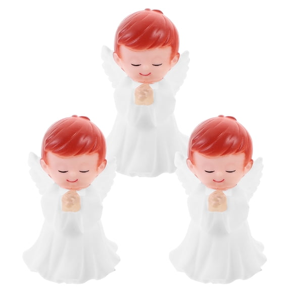 ULTNICE 3 Pcs Angels Figurines Vinyl Miniature Ornament for Birthday Decorations