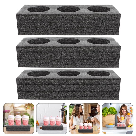 ULTNICE Beverage Container Holder Beverage Cup Carry Holders Pearl Cotton 3Pcs 11.59X3.93X2.55in