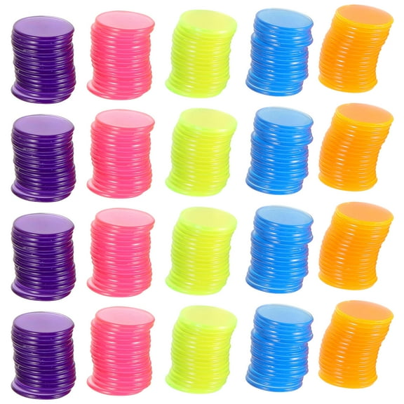 ULTNICE 300pcs Assorted Color Plastic Bingo Chips for Board Games Math Teaching and Game Accessories