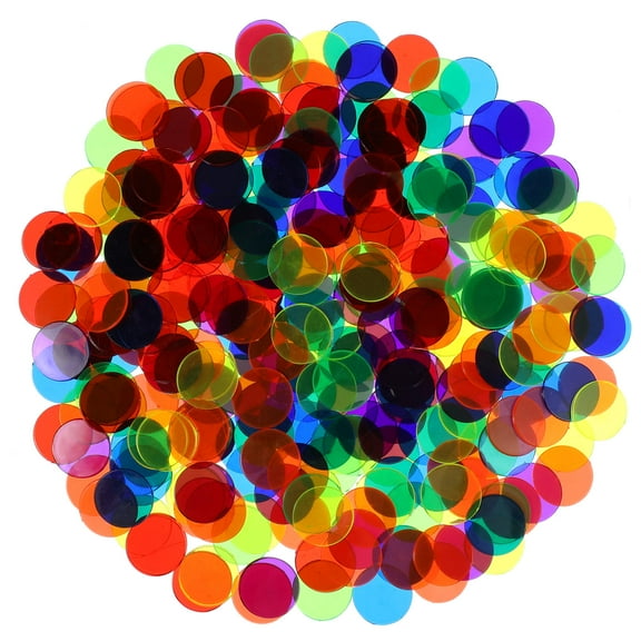 ULTNICE 300pcs Assorted Color Plastic Tokens for Game Use ABS Material Fine Texture Round Design 50pcs Each