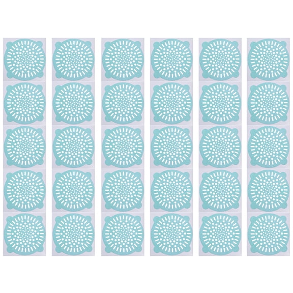 ULTNICE 30Pcs Anti-blocking Drain Sticker Non-woven Fabric Self-adhesive Mint Green Household Users