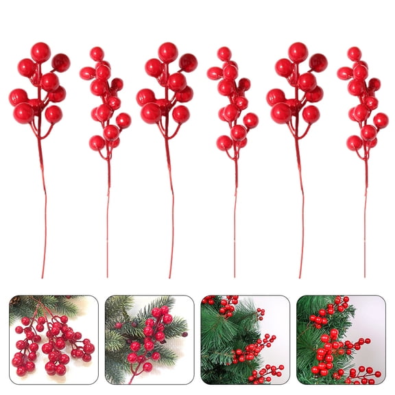 ULTNICE 30Set Berry Stems for Wreaths Foam Artificial Berry Stems for Outdoor Decoration