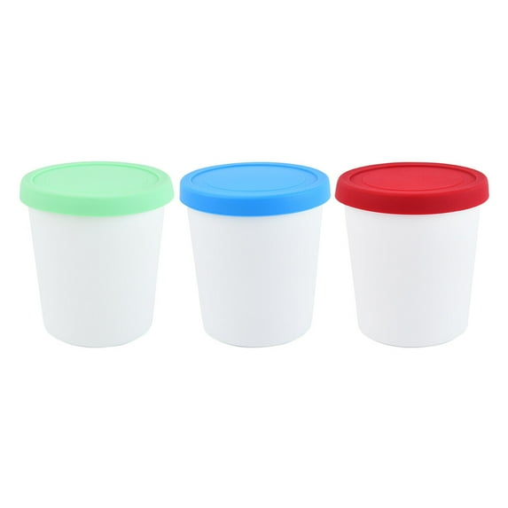 ULTNICE 3Pcs Ice Cream Buckets Polypropylene Freshness Preservation Holder for Ice Cream