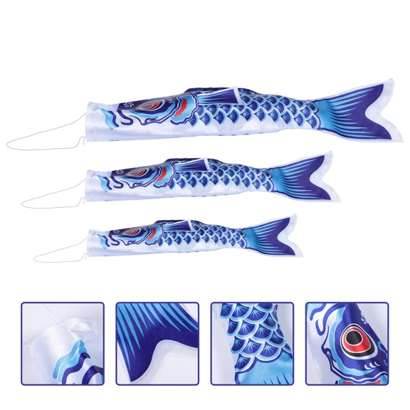ULTNICE Polyester Carp Shaped Wind Flag Assorted Color Outdoor Garden Decorative Pendant