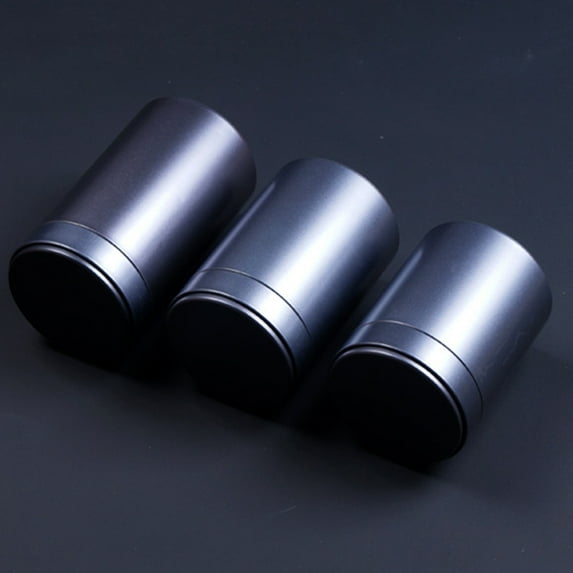 ULTNICE Kitchen Storage Tinplate Container Black 3Pcs 9x9x16cm