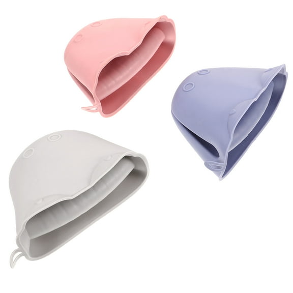 ULTNICE 3Set Hand Mitten for Kitchen Anti-scalding Microwave Oven Mitts Pink Family Cooking