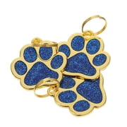 ULTNICE 3Pcs Blue Metal Pet Name Plates with Paw Shape for Dog and Cat Hanging