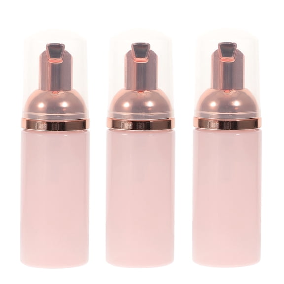 ULTNICE 3Pcs Pink Foaming Dispenser Bottles with Transparent Lid for Beauty and Home Use