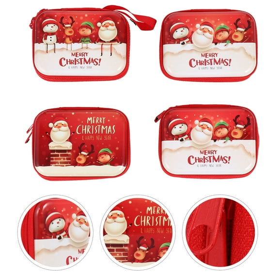 ULTNICE 4 Pcs Earbud Carry Case Assorted Color Rectangular for Christmas Organizing