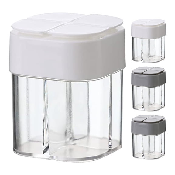 ULTNICE 4 in 1 Portable Plastic Spice Container Set with Tight Sealing Lids for Travel Camping and Home