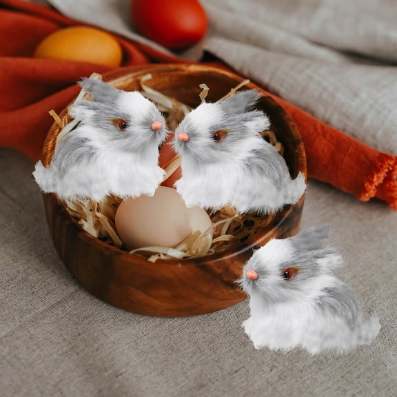 ULTNICE 4Pcs Rabbit Miniature Figurines Textiles Accessories Home Decoration Props for Spring Party