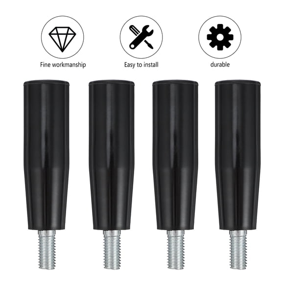 ULTNICE 4Pcs Threaded Bakelite Rotating Handle Grip Black for Lathe Machinery and Industrial Use