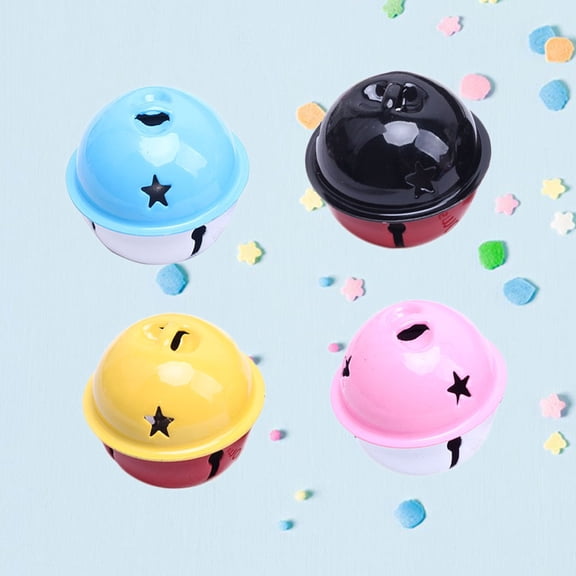 ULTNICE 4Pcs Small Colorful Bells Metal Round for DIY Use