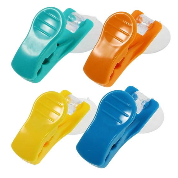 ULTNICE 4Pcs Suction Cup Clip for Hanging Multi-colored Rectangular Plastic Sturdy Material