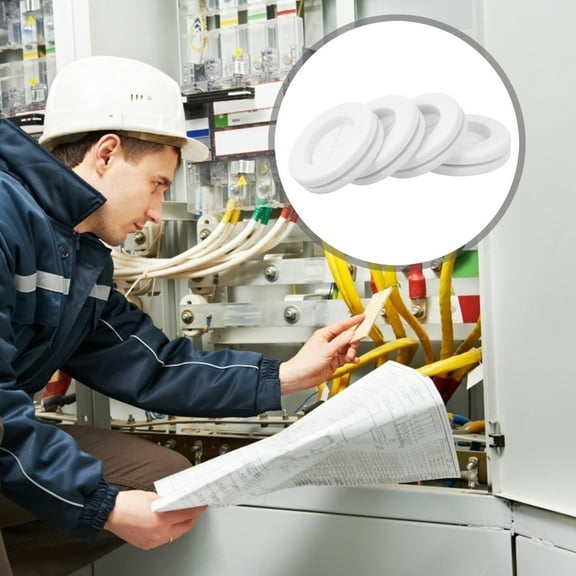 ULTNICE Rubber Cable Grommet White 4Pcs 1.4X1.2X0.4In