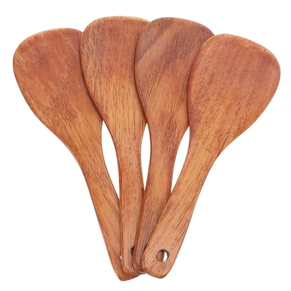 ULTNICE 4Set Anti-stick Rice Spoon Brown Household Tumbler Kitchen Utensils
